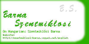 barna szentmiklosi business card